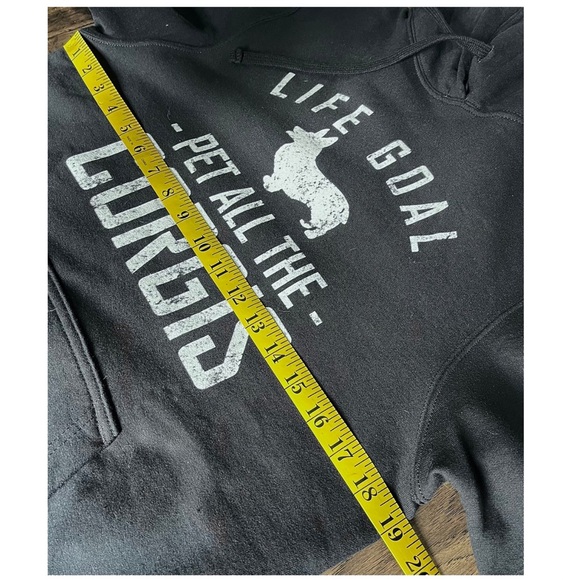 Corgi Life Goal Pet dog Pullover Hoodie Small black white sweatshirt - Picture 6 of 8